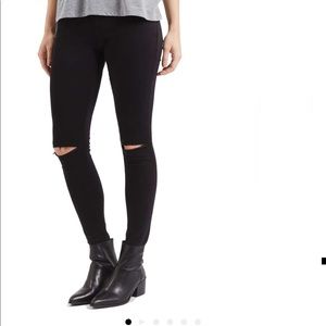 Topshop Moto Leigh high rise black denim